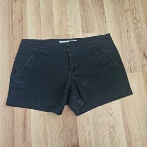 Old Navy Black Stretch Chino Shorts Mid Rise Cotton Spandex Casual Women’s 10